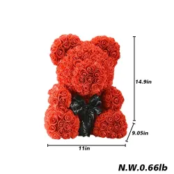 Ours rose - ours en roses infinies - 40 cm